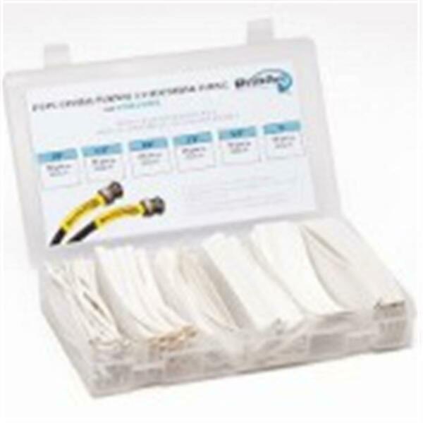 Techflex 6 in. Shrinkflex Heat Shrink Tubing Kit, 2 - 1 Shrink, White, 110PK HSK2-WH-K